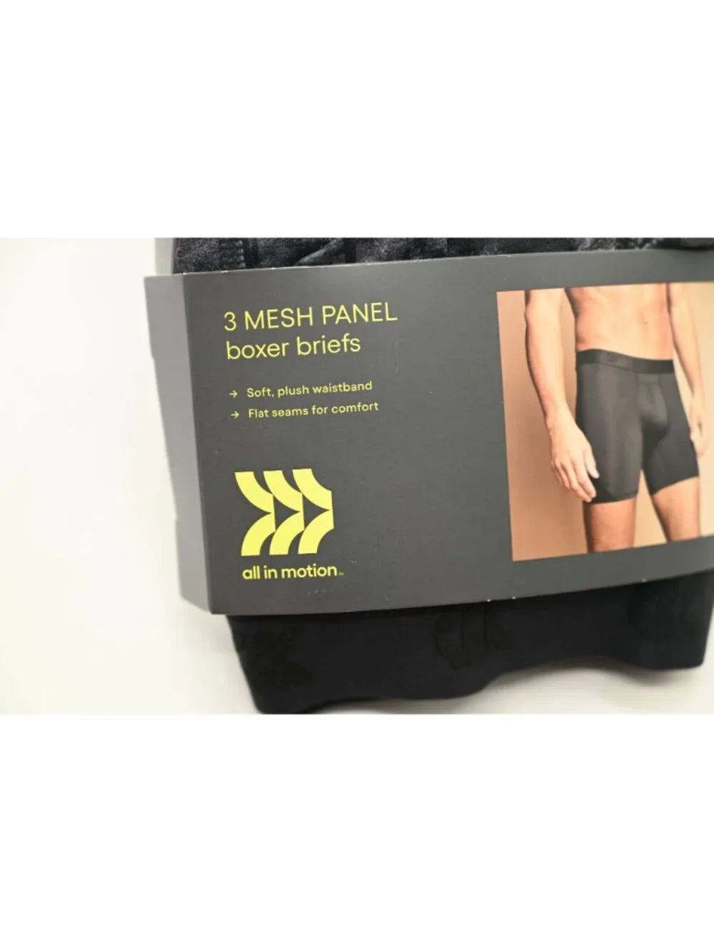 NIP All In Motion Lot Of 2 3 Pack Mesh Panel Boxer Briefs Sz L Black Gray